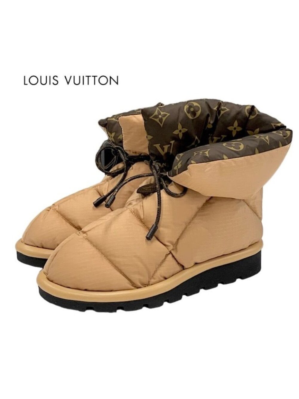 Louis Vuitton Pillow Line Monogram Boots Short Ankle Nylon